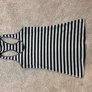 lululemon athletica Black and White Striped Tank Top